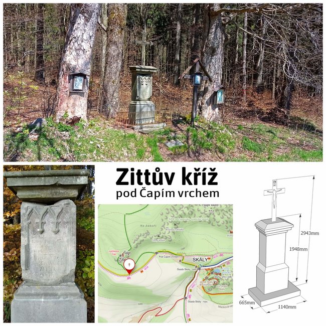 Zittův kříž pod Čapím vrchem 
