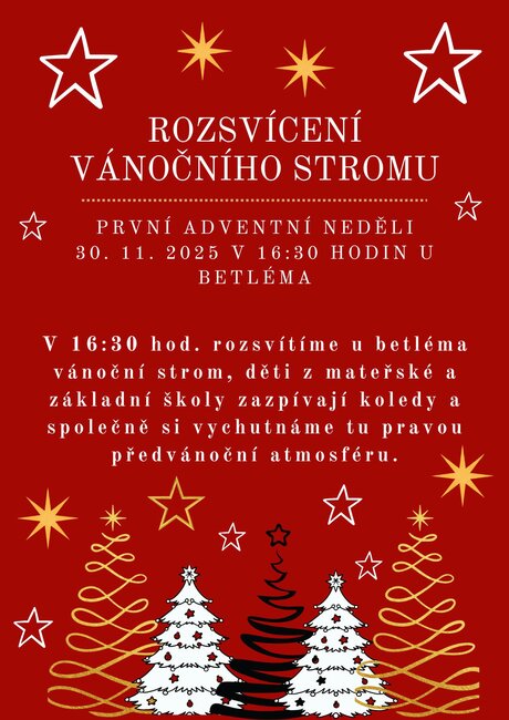 Rozsvícení vánočního stromu v Teplicích nad Metují