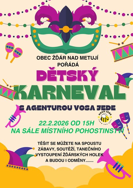 Dětský karneval ve Žďáře nad Metují 